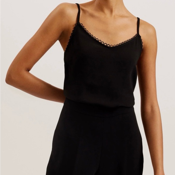 Ted Baker Tops - Ted Baker Classic Black Looped Trim Cami Top